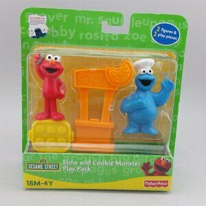 Cookie Monster Elmo Playset with Cookies Stand Pan Sesame Street Fisher Price